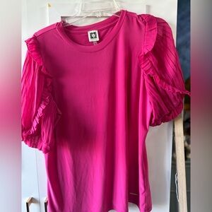 Pink Ruffled Sleeve Top